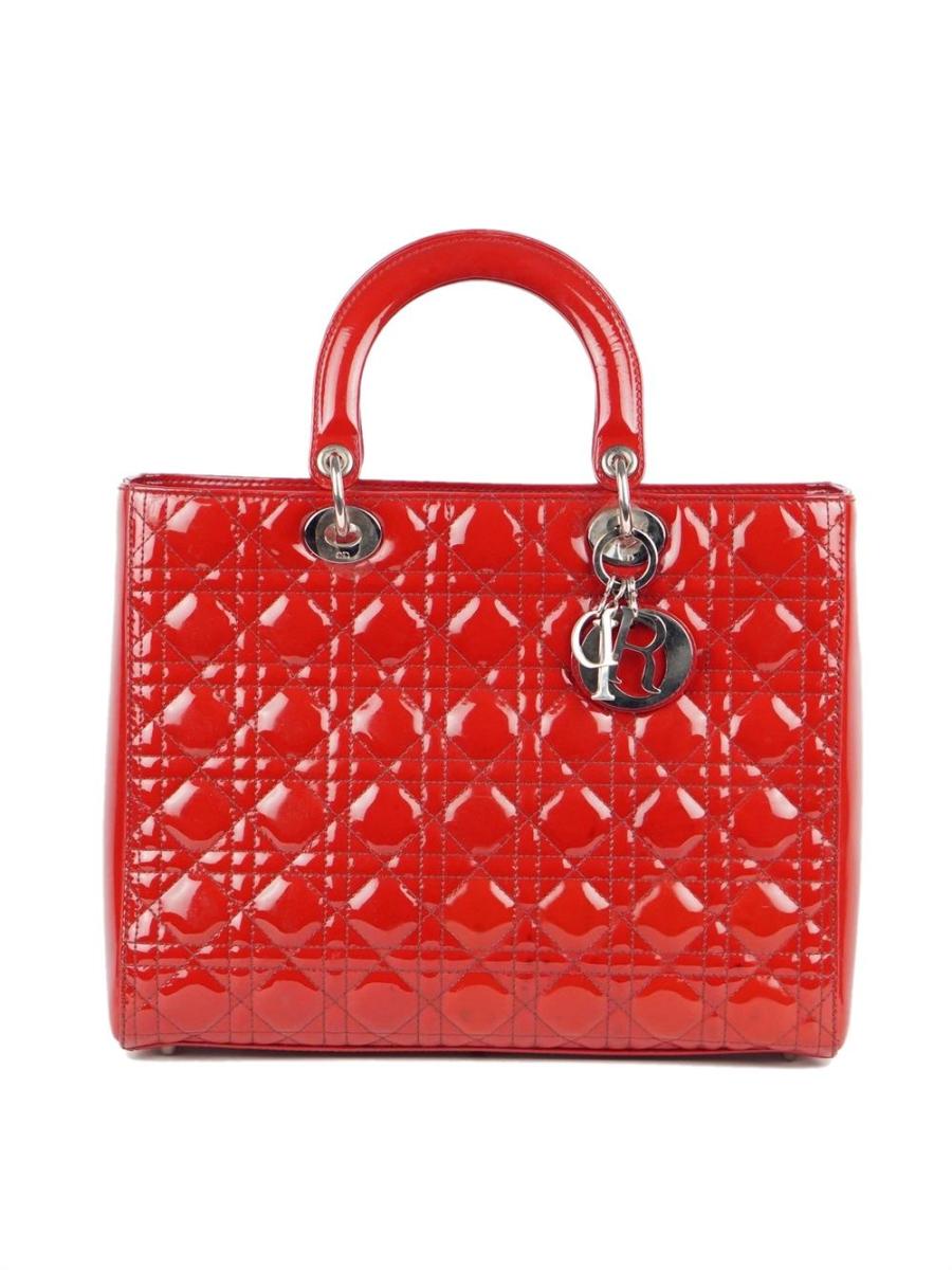 HENKELTASCHE - CHRISTIAN DIOR LADY DIOR LARGE ROT