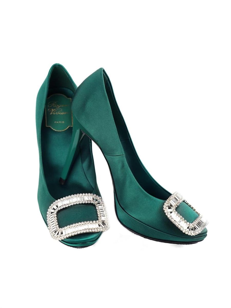 PUMPS - ROGER VIVIER SATIN LIMELIGHT BUCKLE