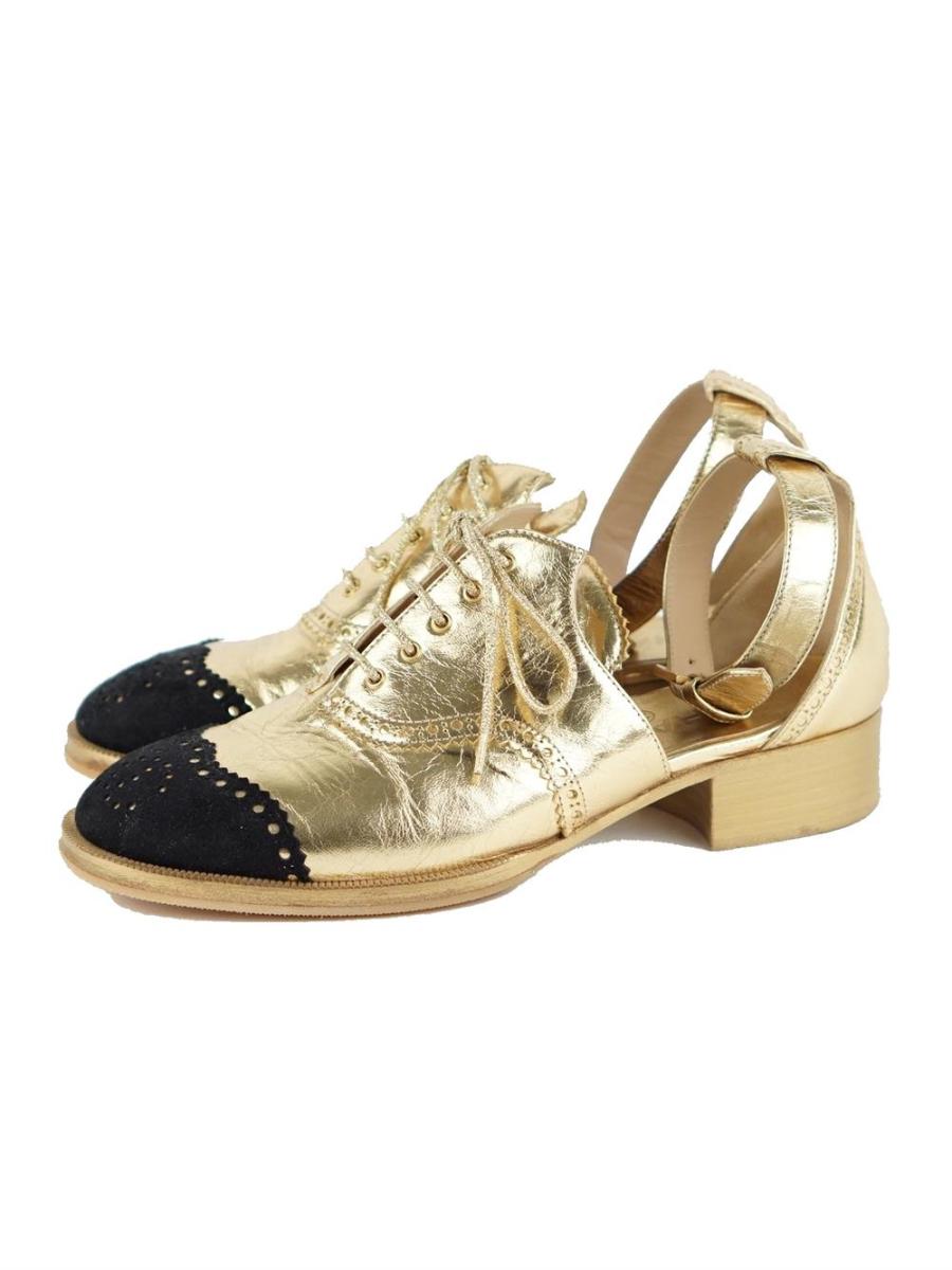 SCHNÜRSCHUHE - CHANEL METALLISCH GOLDENE