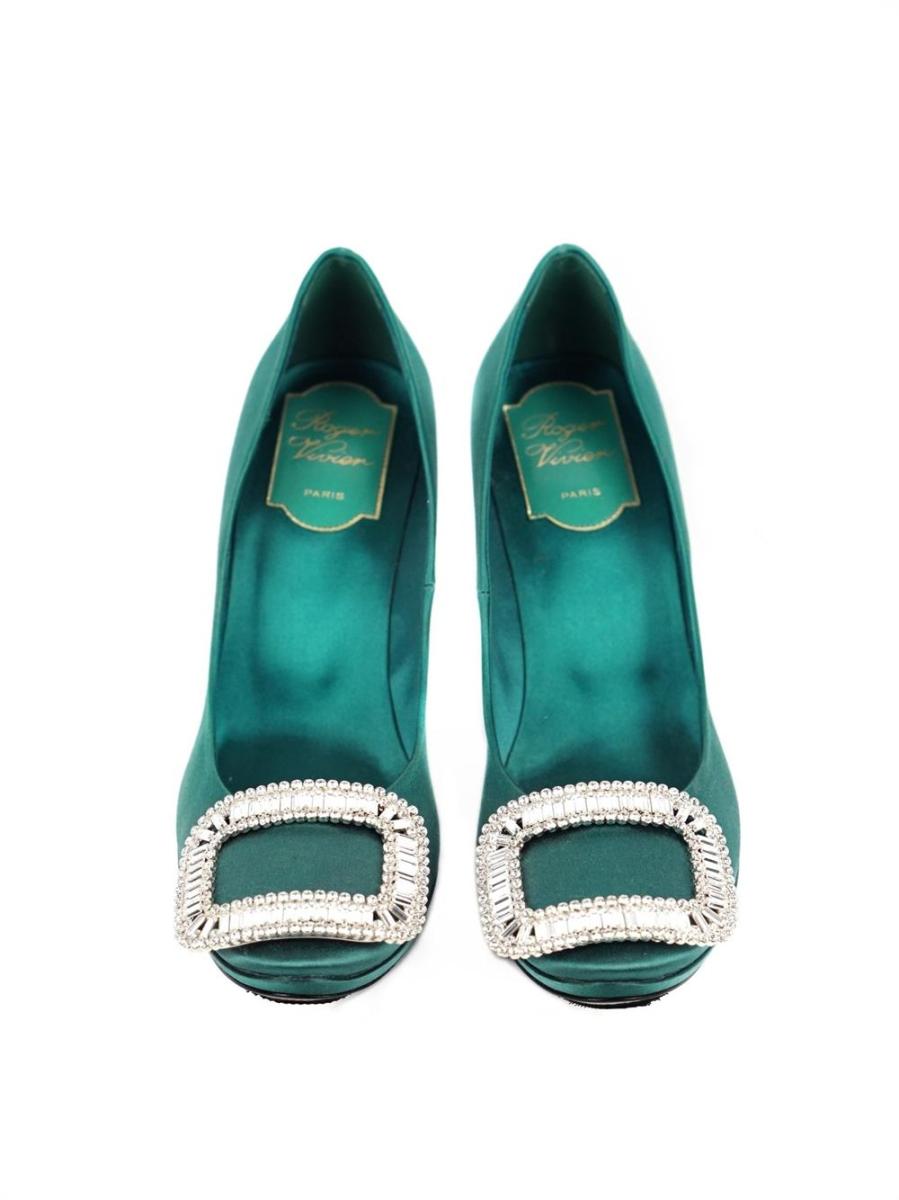 PUMPS - ROGER VIVIER SATIN LIMELIGHT BUCKLE