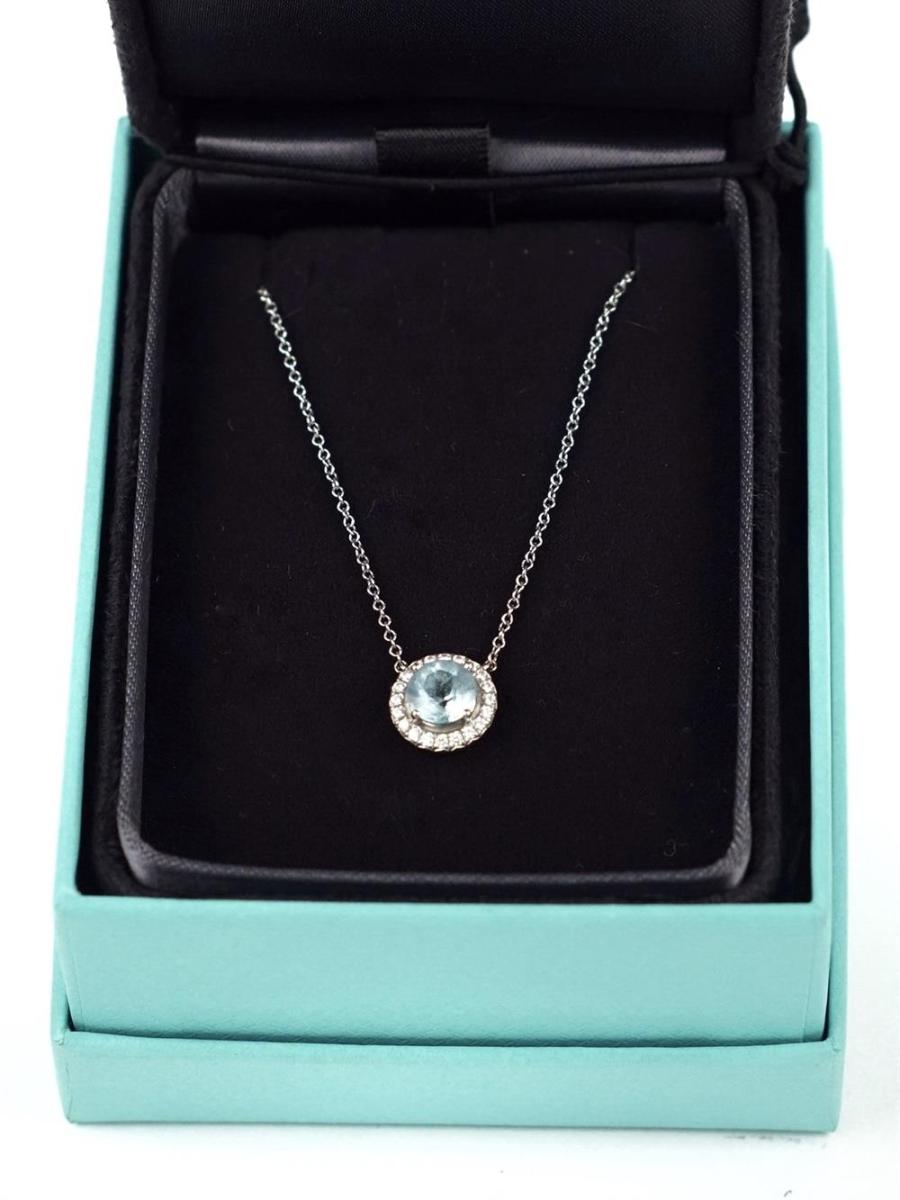 HALSKETTE - TIFFANY & CO SOLESTE AQUAMARINE PLATINUM