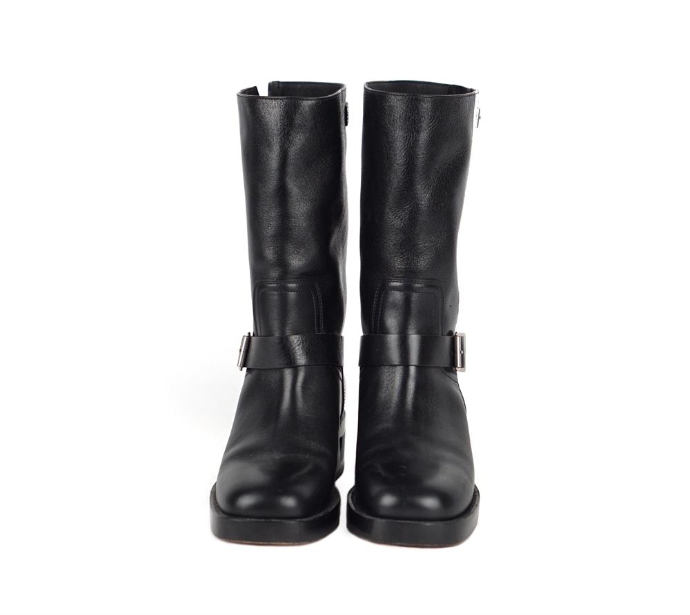 STIEFEL - CHRISTIAN DIOR LEDER GESTREIFT SCHWARZ