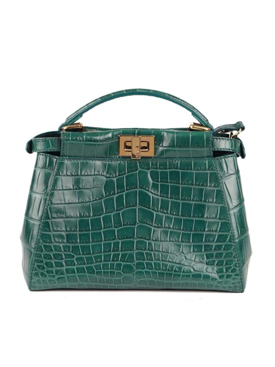 HENKELTASCHE - FENDI PEEKABOO MINI EMERALD GREEN