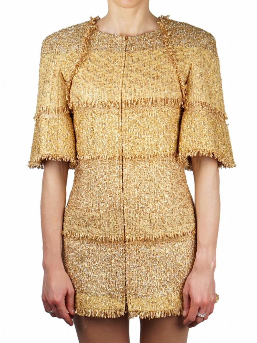 KLEID - CHANEL VINTAGE KREUZFAHRT KOLLEKTION 2014-2015 RUNWAY REISSVERSCHLUSS TWEED