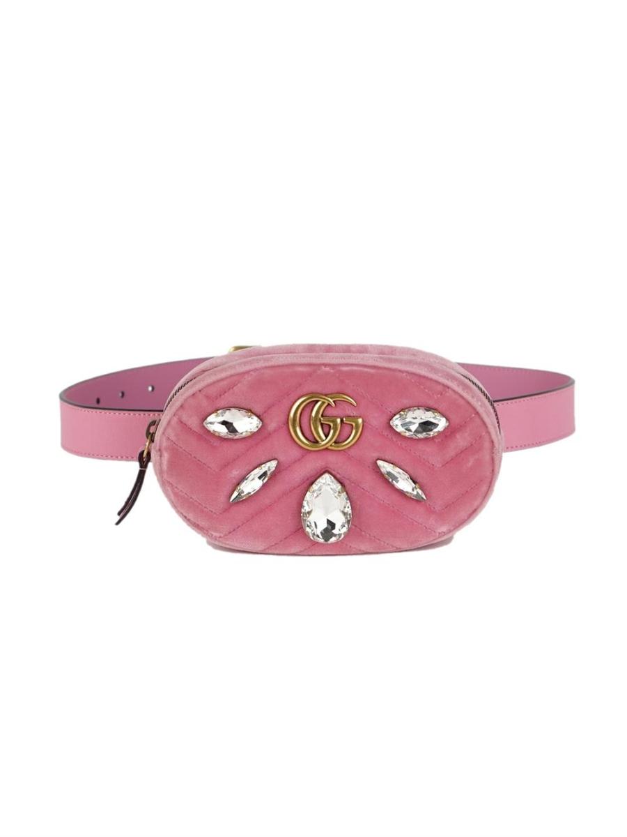 BAUCHTASCHE - GUCCI GG MARMONT PINK STRASSIERT