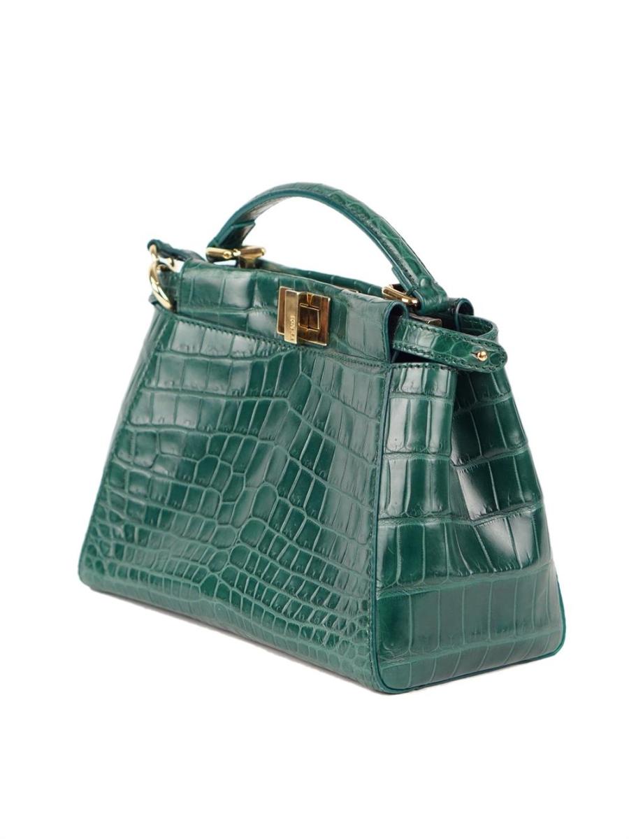 HENKELTASCHE - FENDI PEEKABOO MINI EMERALD GREEN