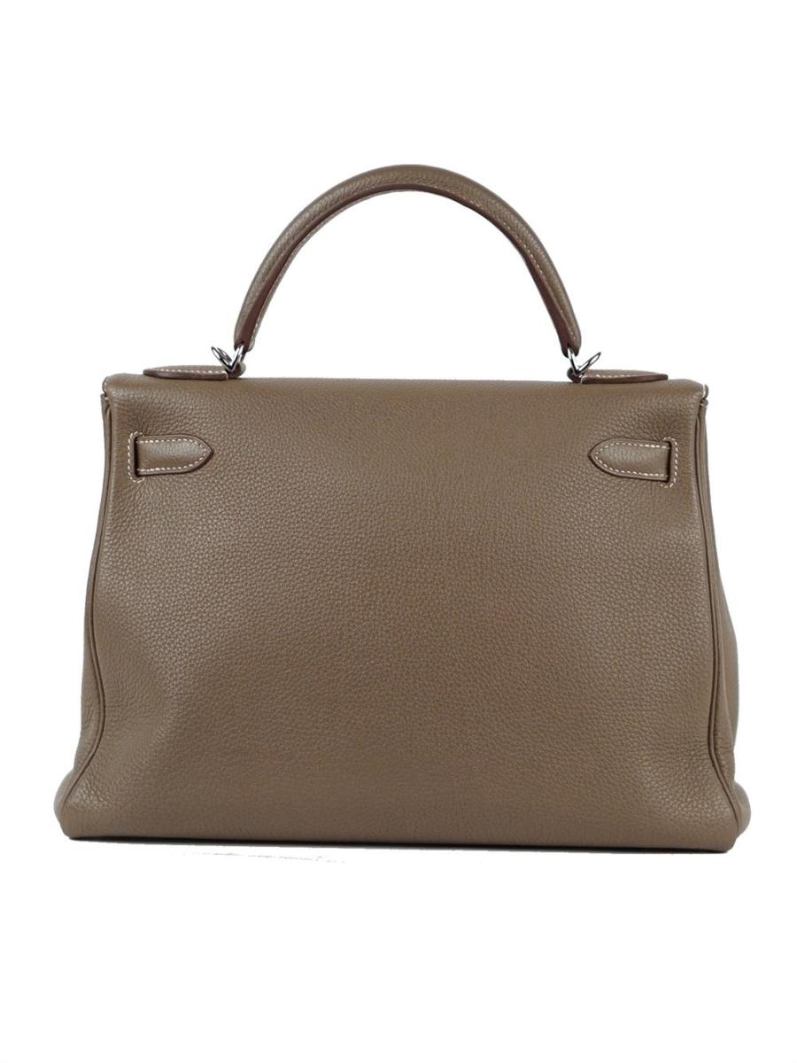 HENKELTASCHE - HERMÈS KELLY 32 ETOUPE PALLADIUM EPSOM 2014