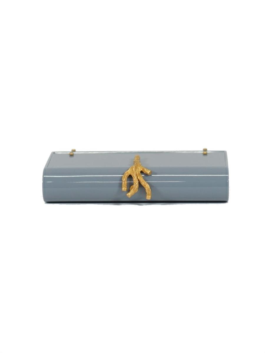 CLUTCH - VALENTINO GARAVANI PLEXI RUNWAY GRAU