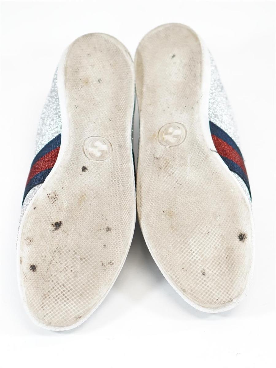 SNEAKER - GUCCI GLITZEN WEB STUD DETAIL SILBER