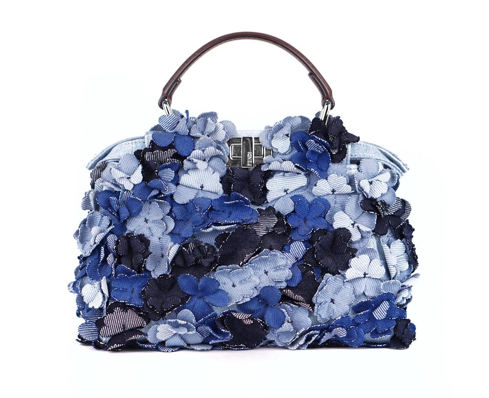 HENKELTASCHE - FENDI MINI PEEKABOO DENIM