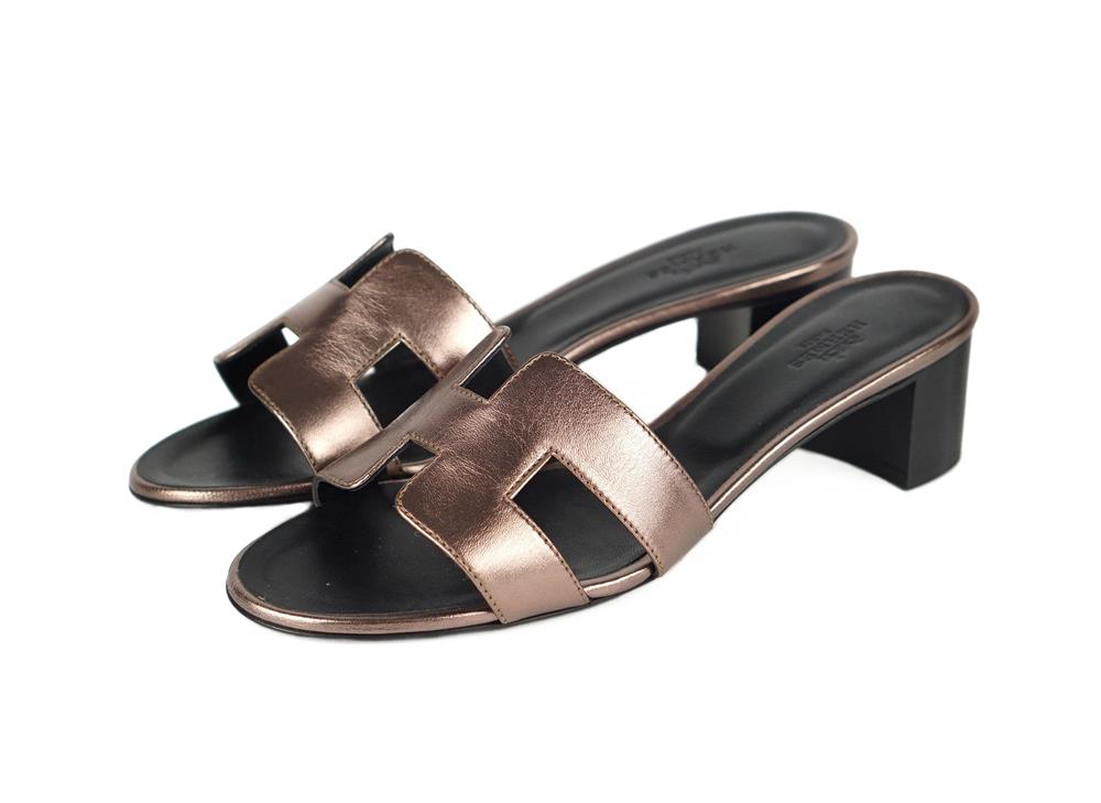 SANDALEN - HERMÉS OASIS BRONZE METALLIC