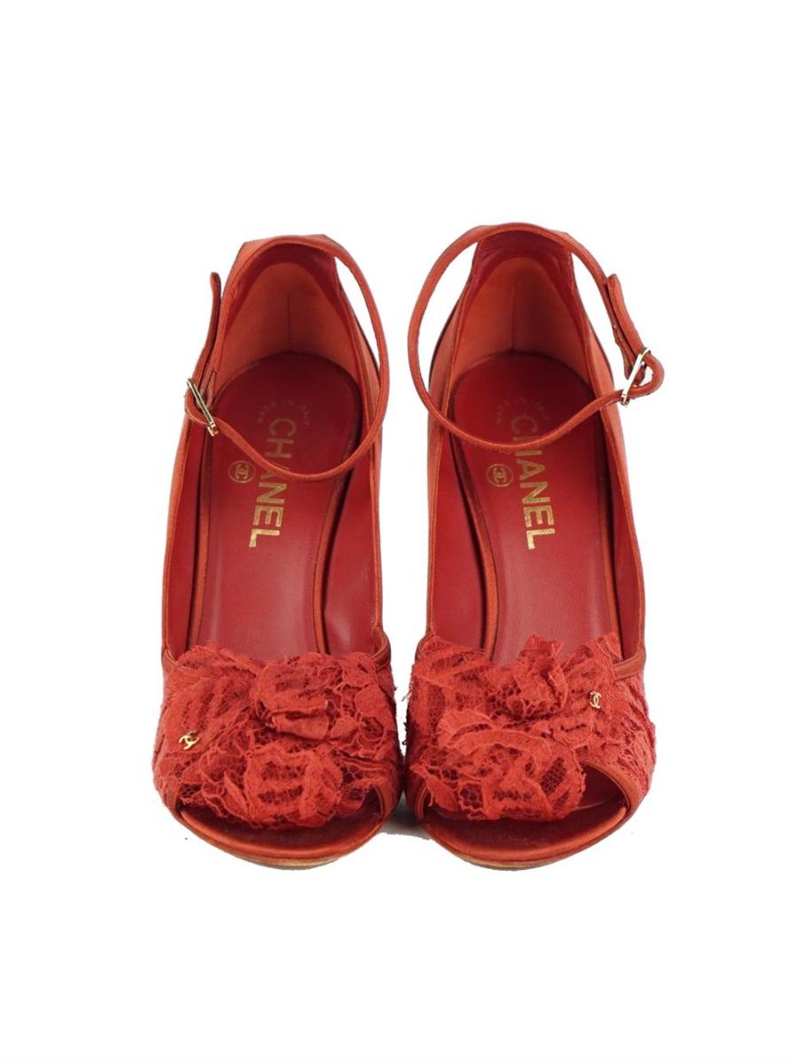 PUMPS - CHANEL CAMELIA SPITZE ROT