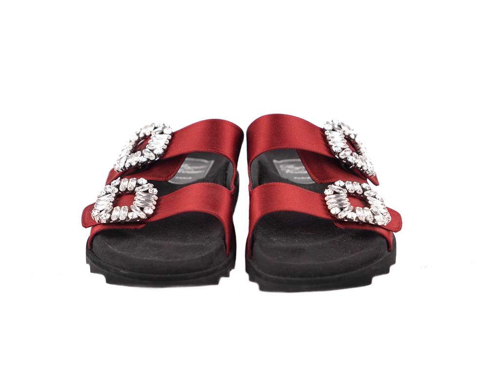 SANDALEN - ROGER VIVIER SLIDY VIV MIT STRASS BESETZTER SCHNALLE