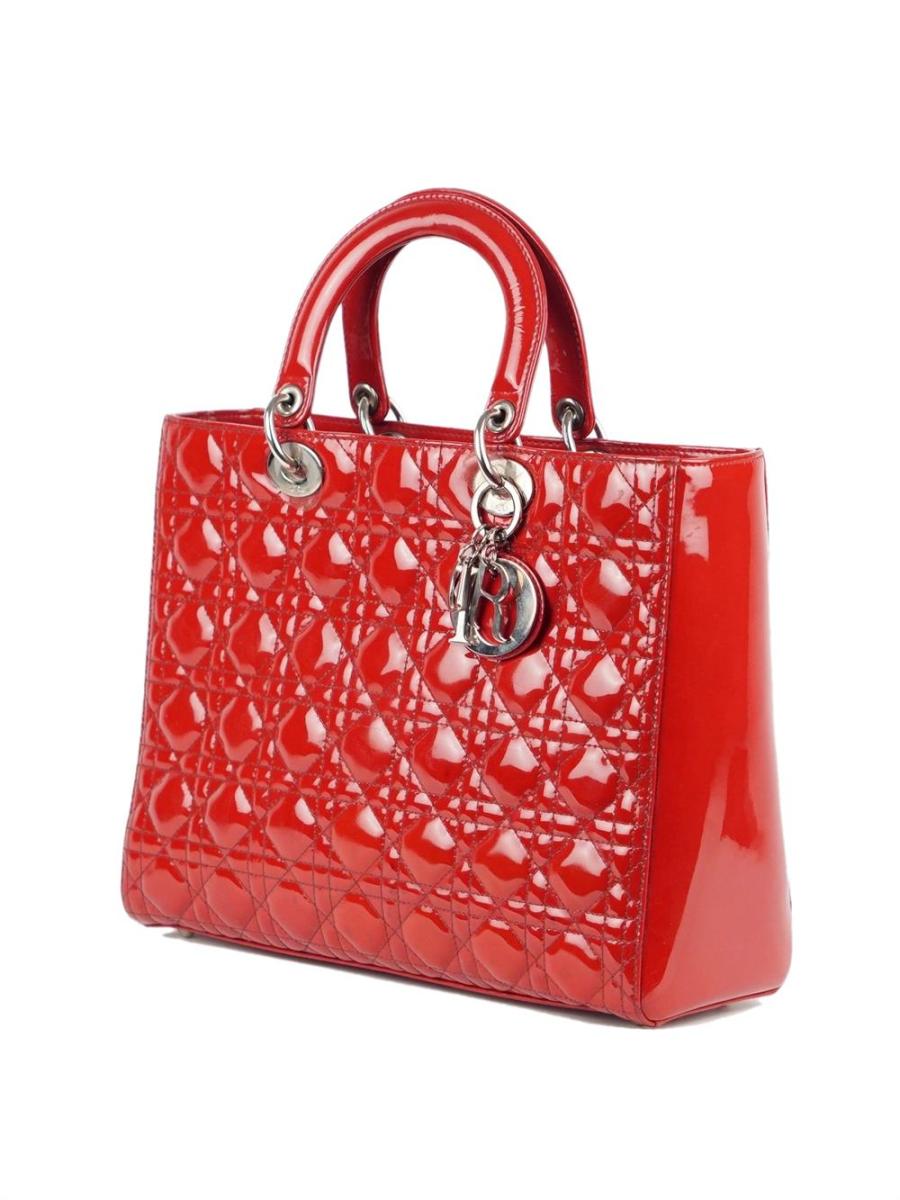 HENKELTASCHE - CHRISTIAN DIOR LADY DIOR LARGE ROT