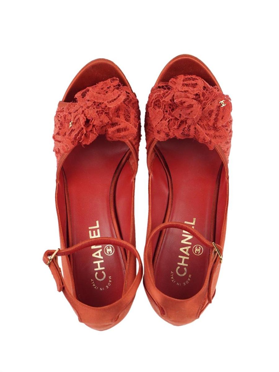 PUMPS - CHANEL CAMELIA SPITZE ROT