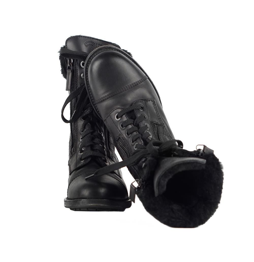 STIEFEL - CHANEL COMBAT SCHWARZ LEDER