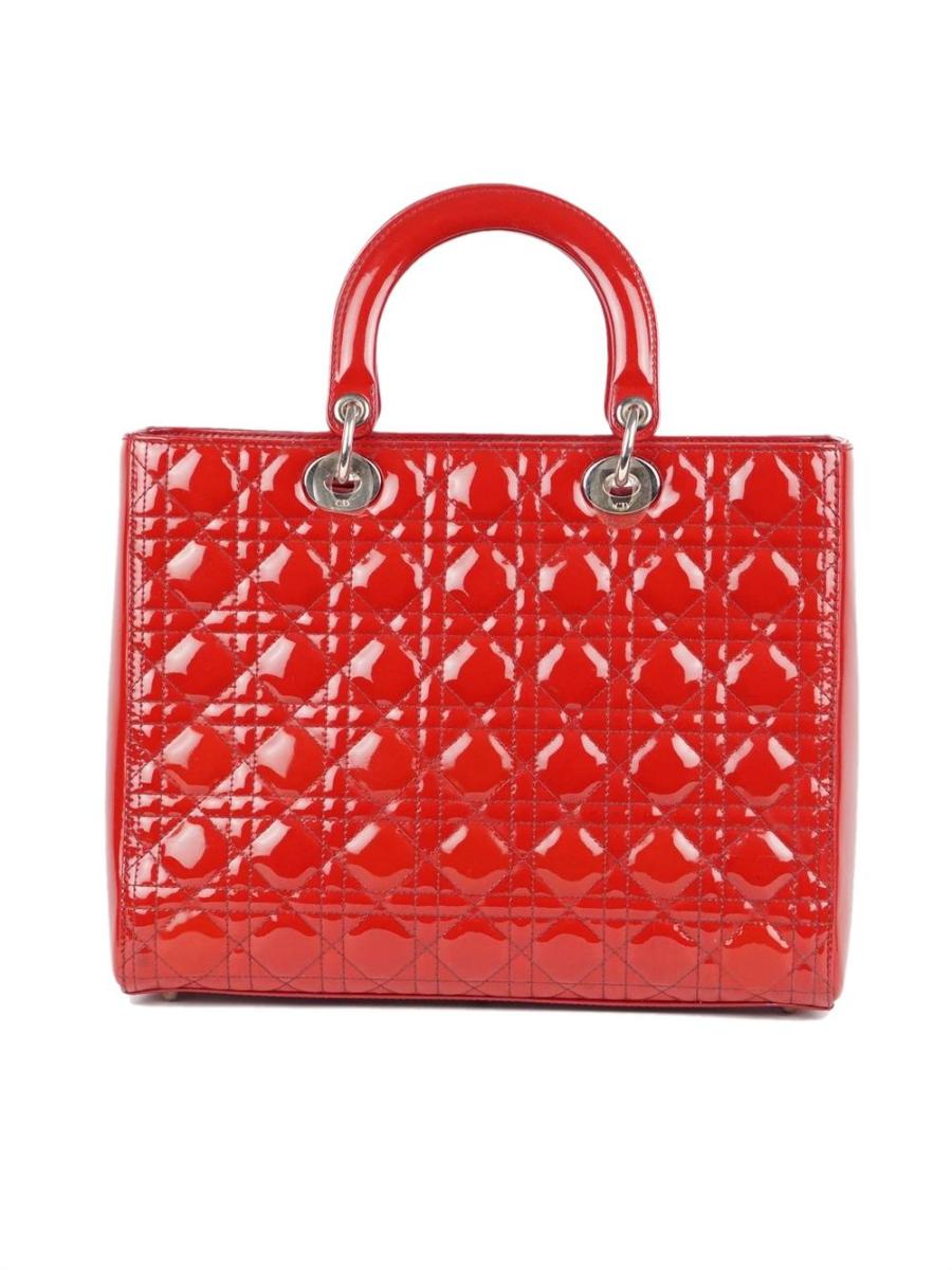 HENKELTASCHE - CHRISTIAN DIOR LADY DIOR LARGE ROT