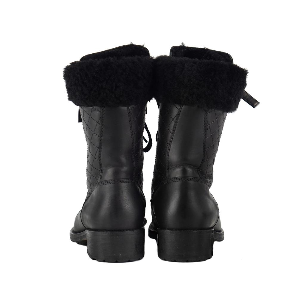 STIEFEL - CHANEL COMBAT SCHWARZ LEDER