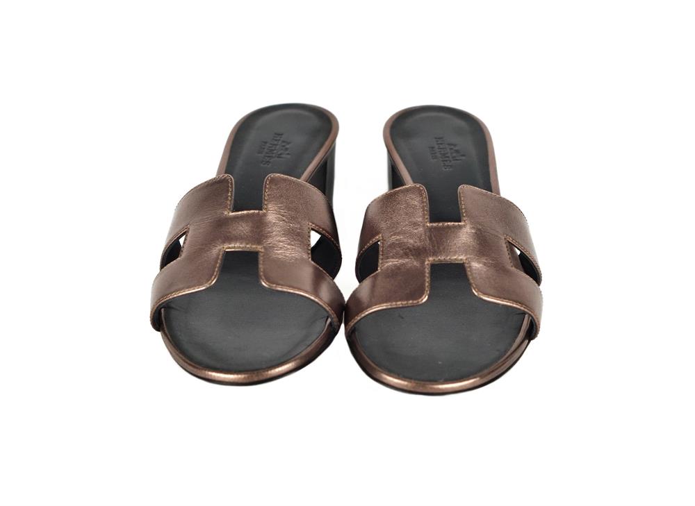 SANDALEN - HERMÉS OASIS BRONZE METALLIC