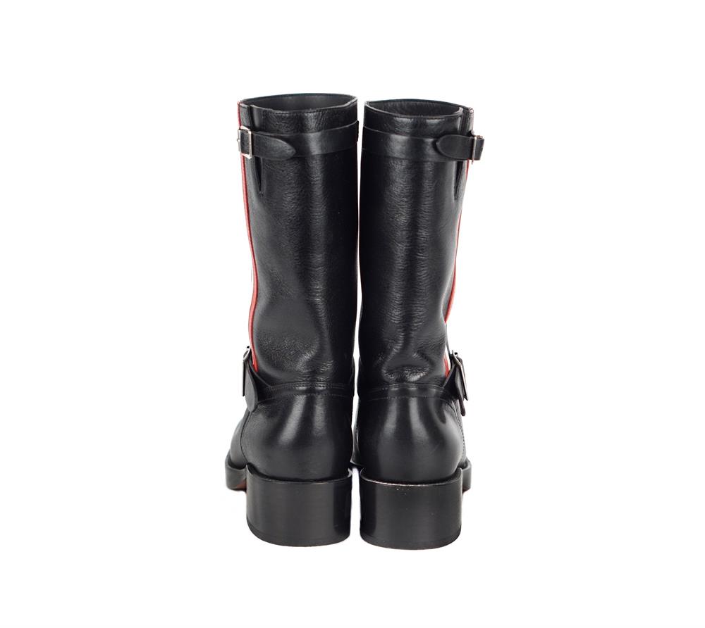 STIEFEL - CHRISTIAN DIOR LEDER GESTREIFT SCHWARZ